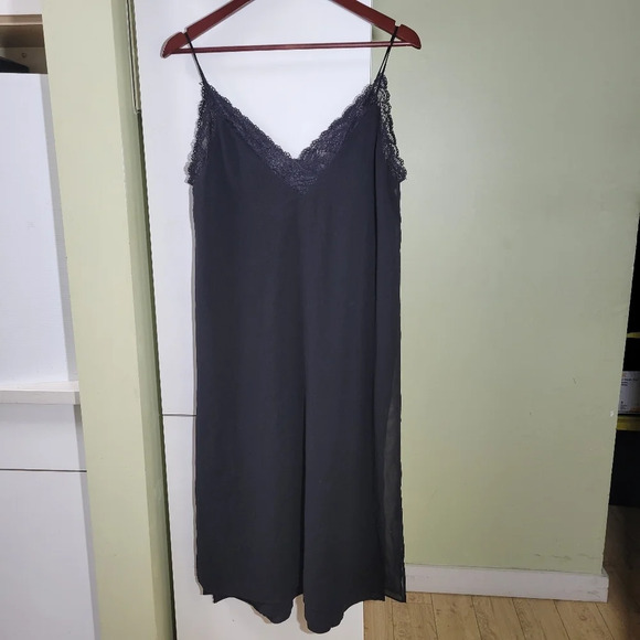 ❤️ 3 For $35 zara lace trim spaghetti  strap slinky slip dress chemises small - Picture 1 of 9
